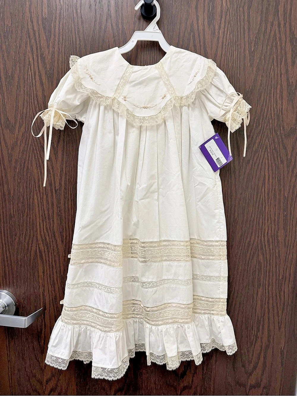 White Rabbit Girls White Lace Collar Dress Size 5 NWT